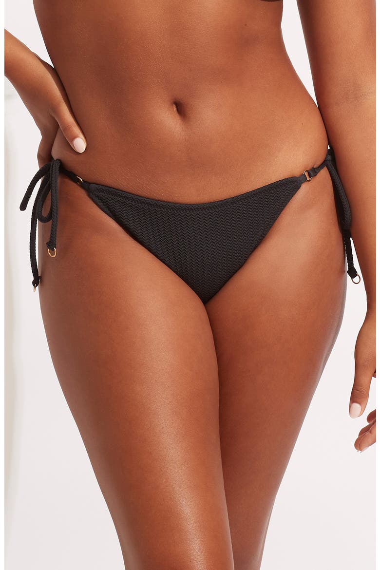 Rio Side Tie Bikini Bottoms, Main, color, BLACK