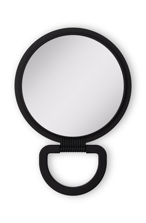 Dual-Sided Hanging Handheld Mirror in Soft-Touch