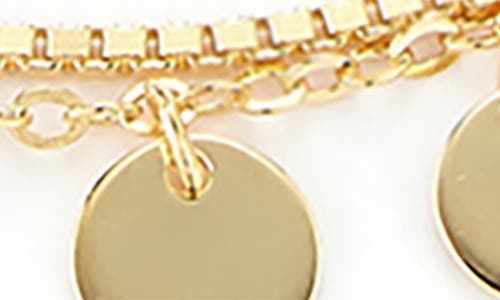 Glaze Jewelry 14k Over Silver Disc Charm Bracelet In Gold