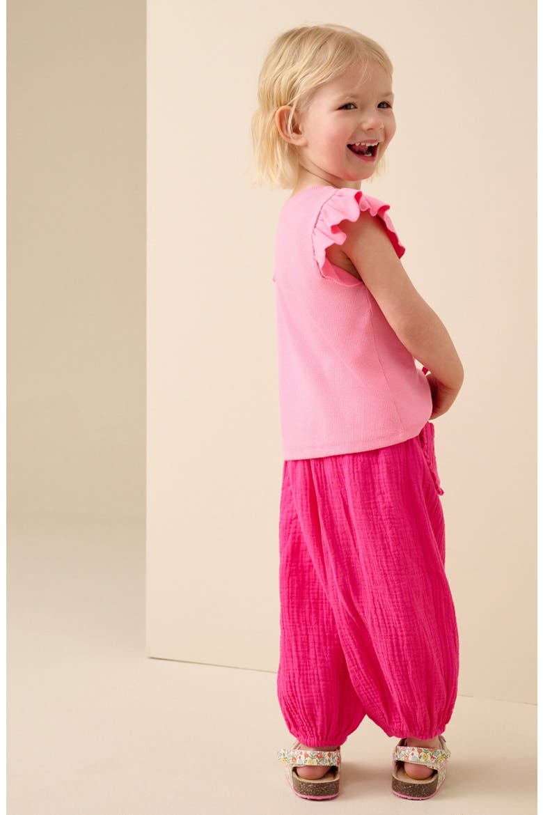 Kids' Ditsy Cotton Gauze Pants, Alternate, color, PINK