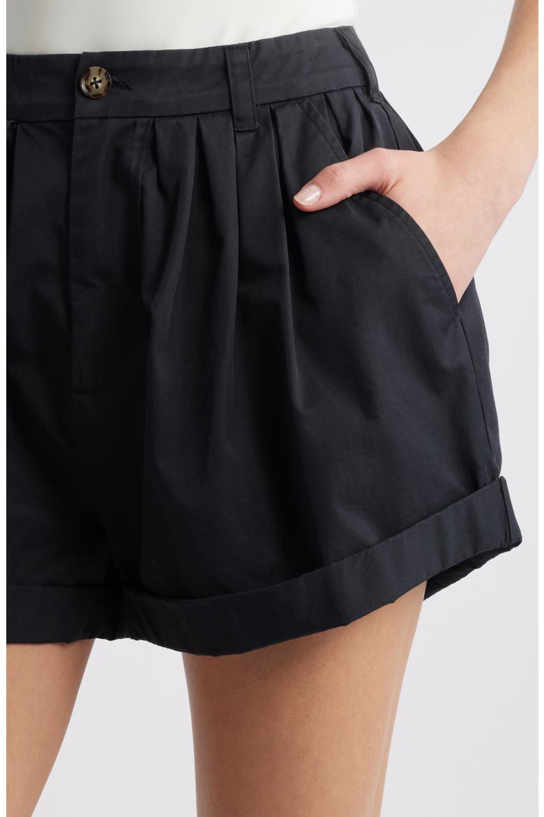 Paige Cotton Shorts, Alternate, color, BLACK