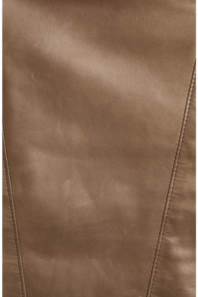 Paneled Napa Leather Pencil Skirt, Alternate, color, FG815 MILITARY GREEN