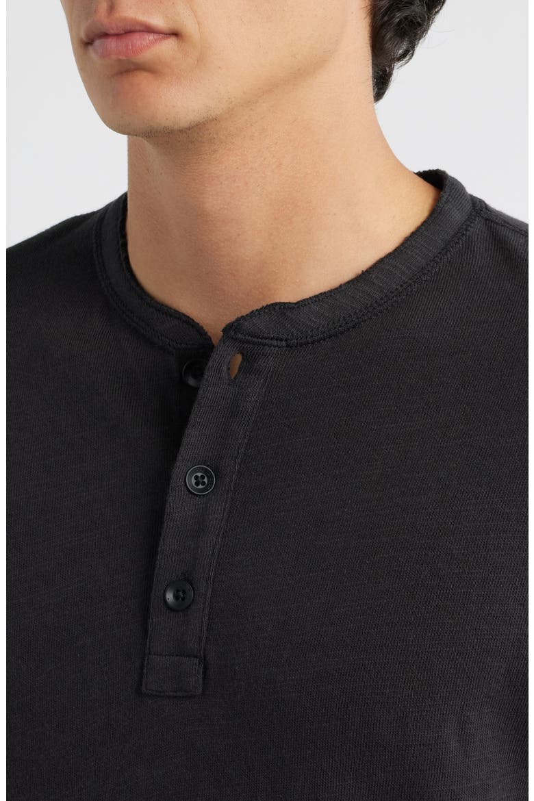 Classic Short Sleeve Flame Henley, Alternate, color, JET BLACK