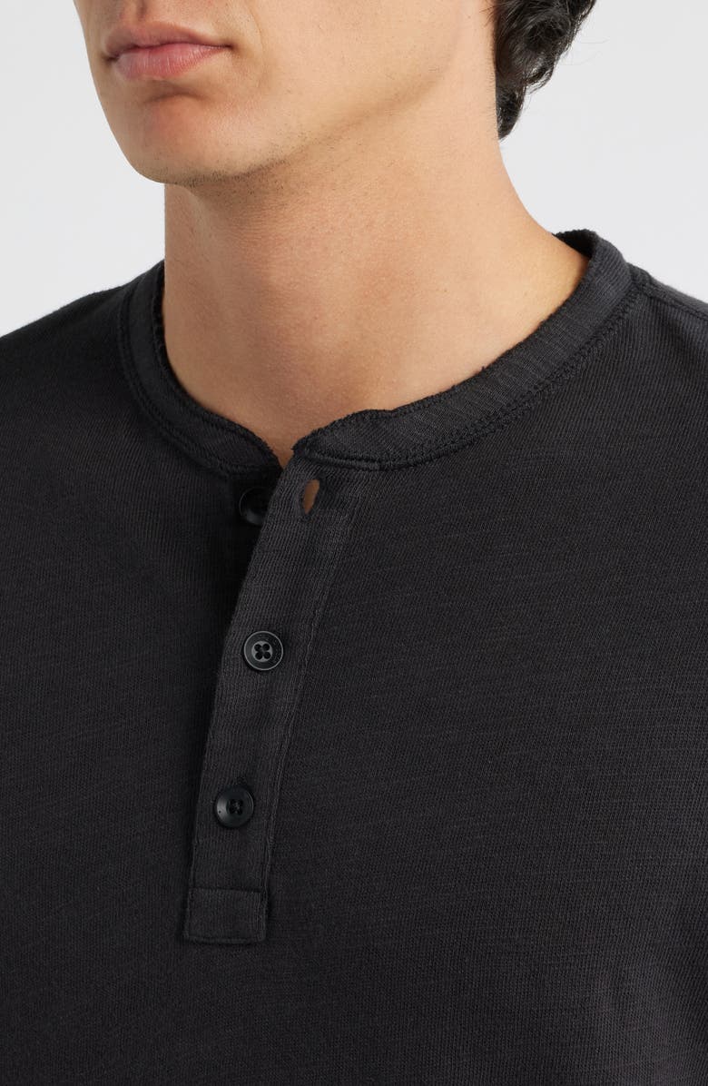 rag & bone Classic Short Sleeve Henley, Alternate, color, Jet Black