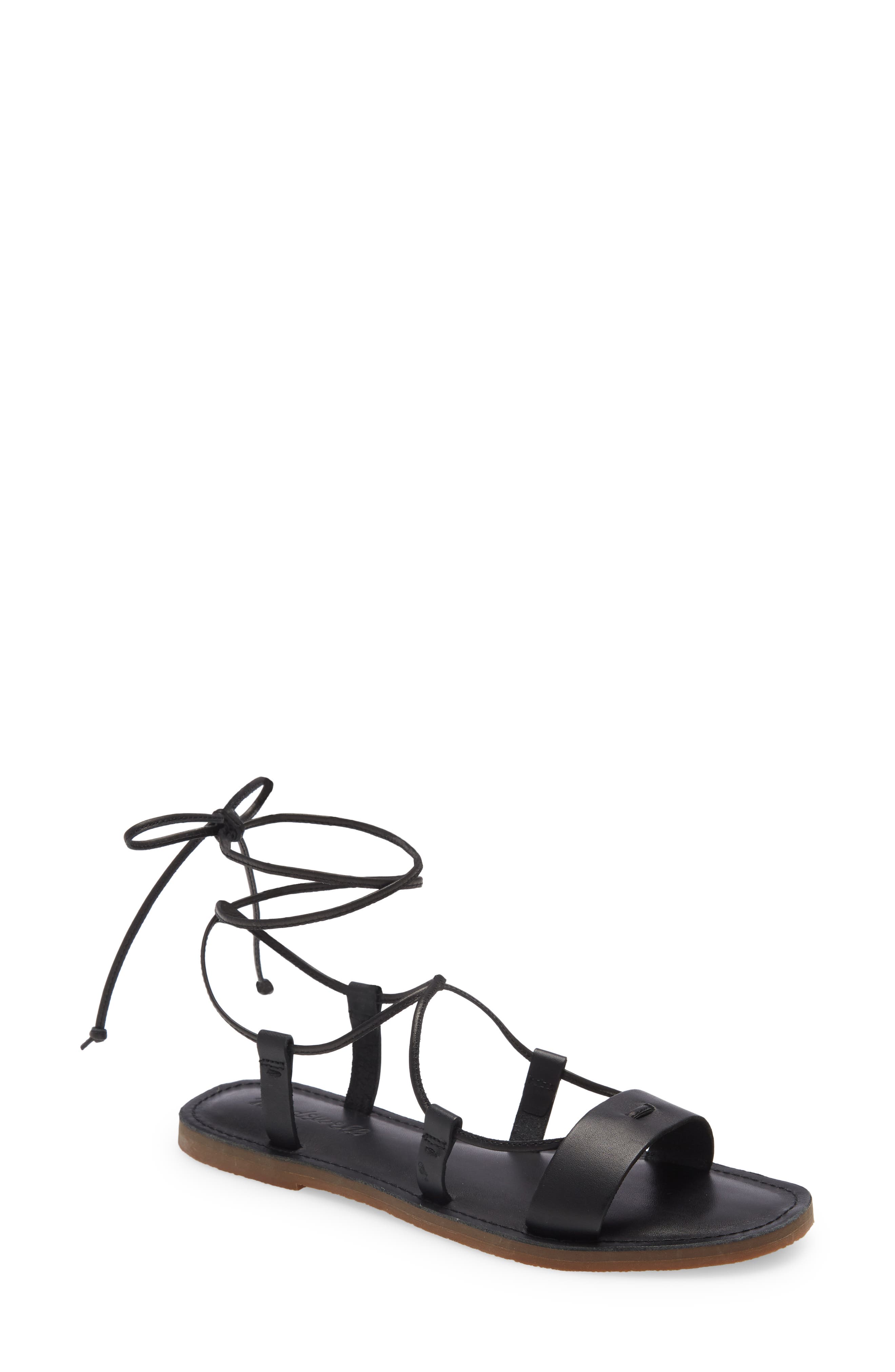 Madewell The Boardwalk Lace-Up Sandal, Main, color, 