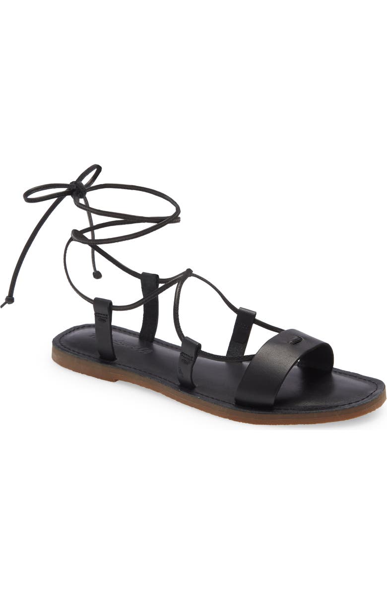 Madewell The Boardwalk Lace-Up Sandal, Main, color,