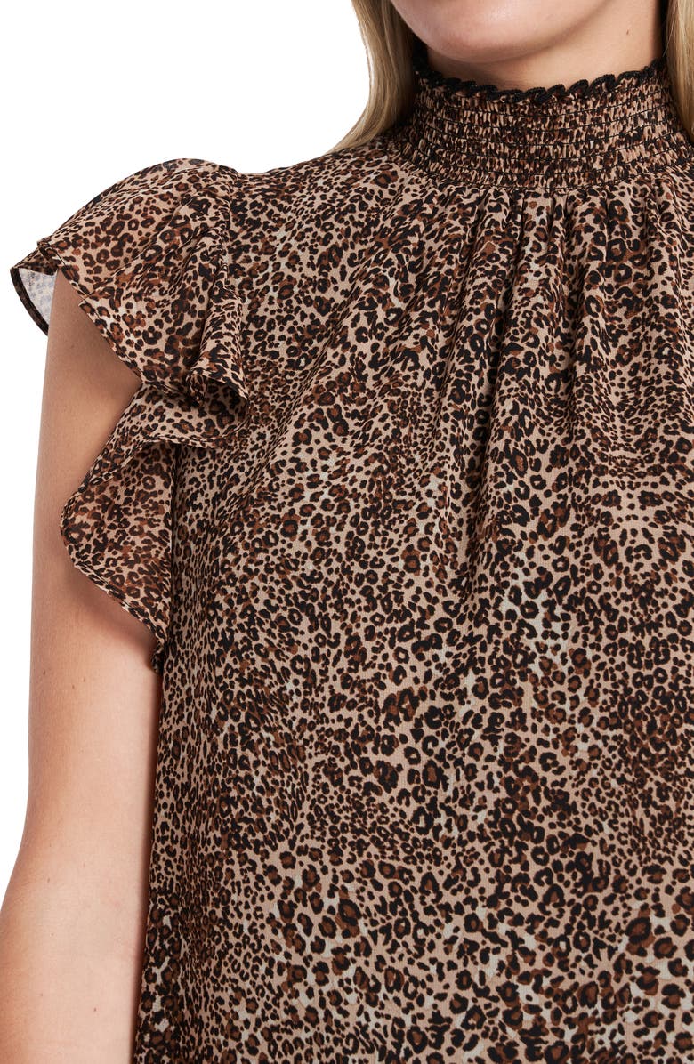 1.STATE Leopard Print Flutter Sleeve Blouse, Alternate, color,