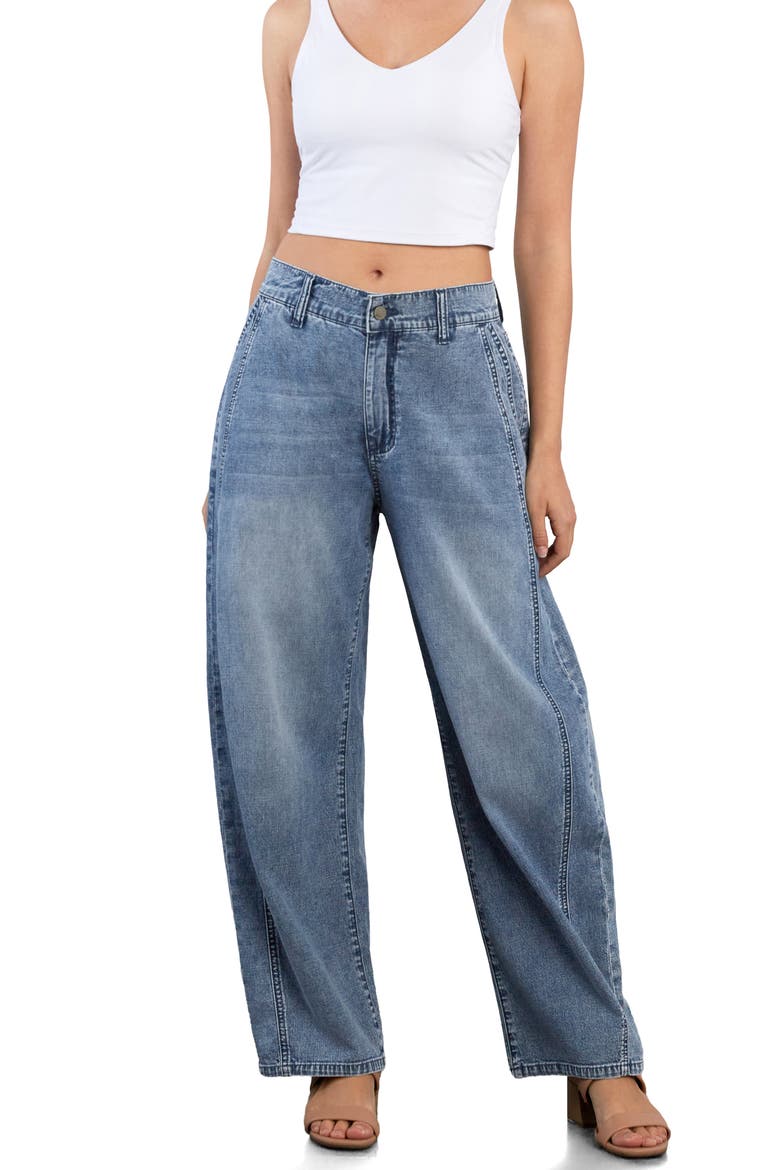Sweetheart Barrel Leg Jeans, Alternate, color, RELAXED BLUE