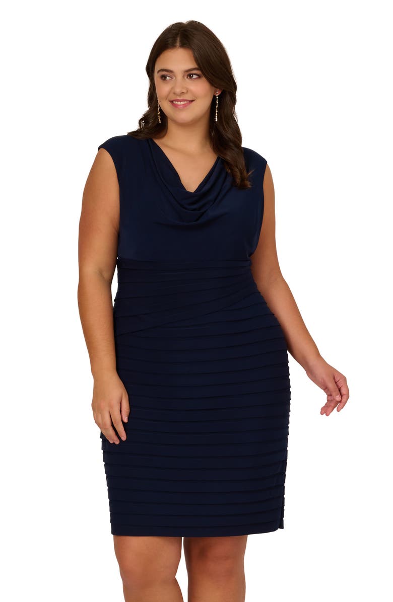 Adrianna Papell Cowl Neck Banded Dress, Alternate, color, 