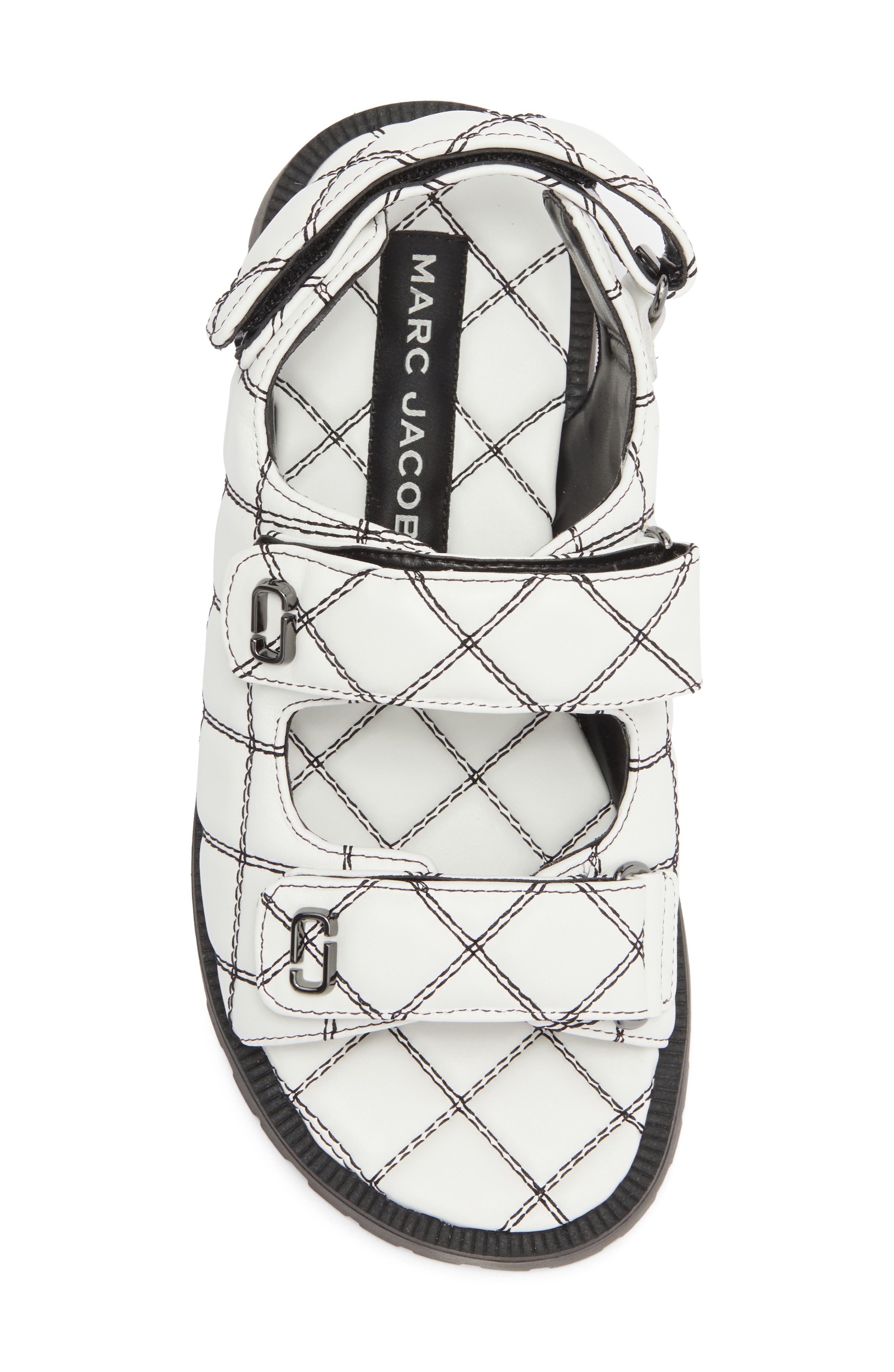 Marc Jacobs 'J' Quilted Sandal, Alternate, color, White