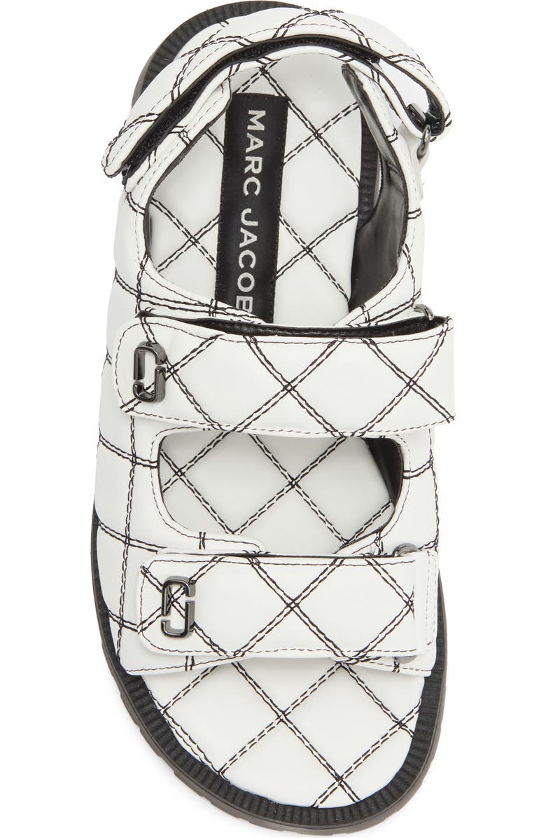 Marc Jacobs 'J' Quilted Sandal, Alternate, color, White