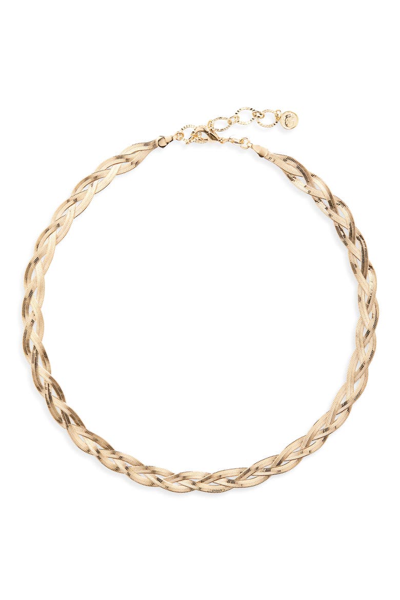 Aureline Braided Necklace, Main, color, GOLD