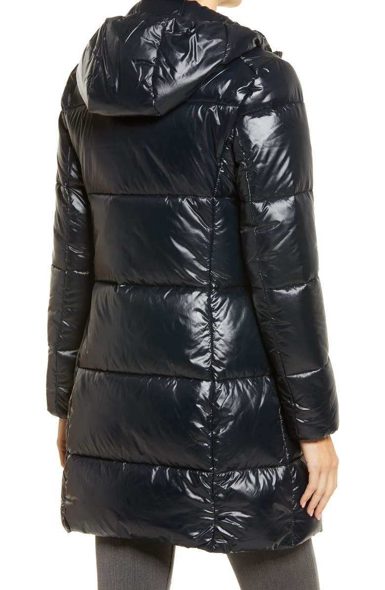 Save The Duck Luck Long Puffer Coat, Alternate, color,