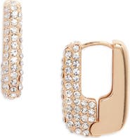 Open Edit Pavé Rectangle Huggie Hoop Earrings
