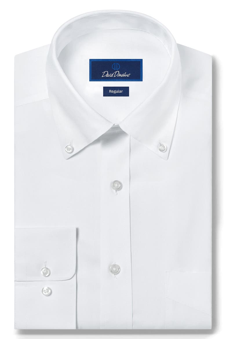 Regular Fit Pinpoint Oxford Non-Iron Dress Shirt, Main, color, WHITE