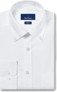 David Donahue Regular Fit Pinpoint Oxford Non-Iron Dress Shirt