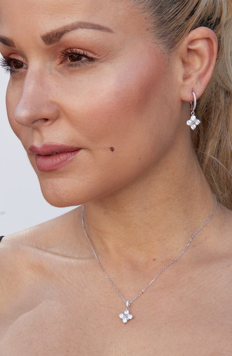 SAVVY CIE JEWELS Cubic Zirconia Grid Pendant Necklace, Alternate, color, 