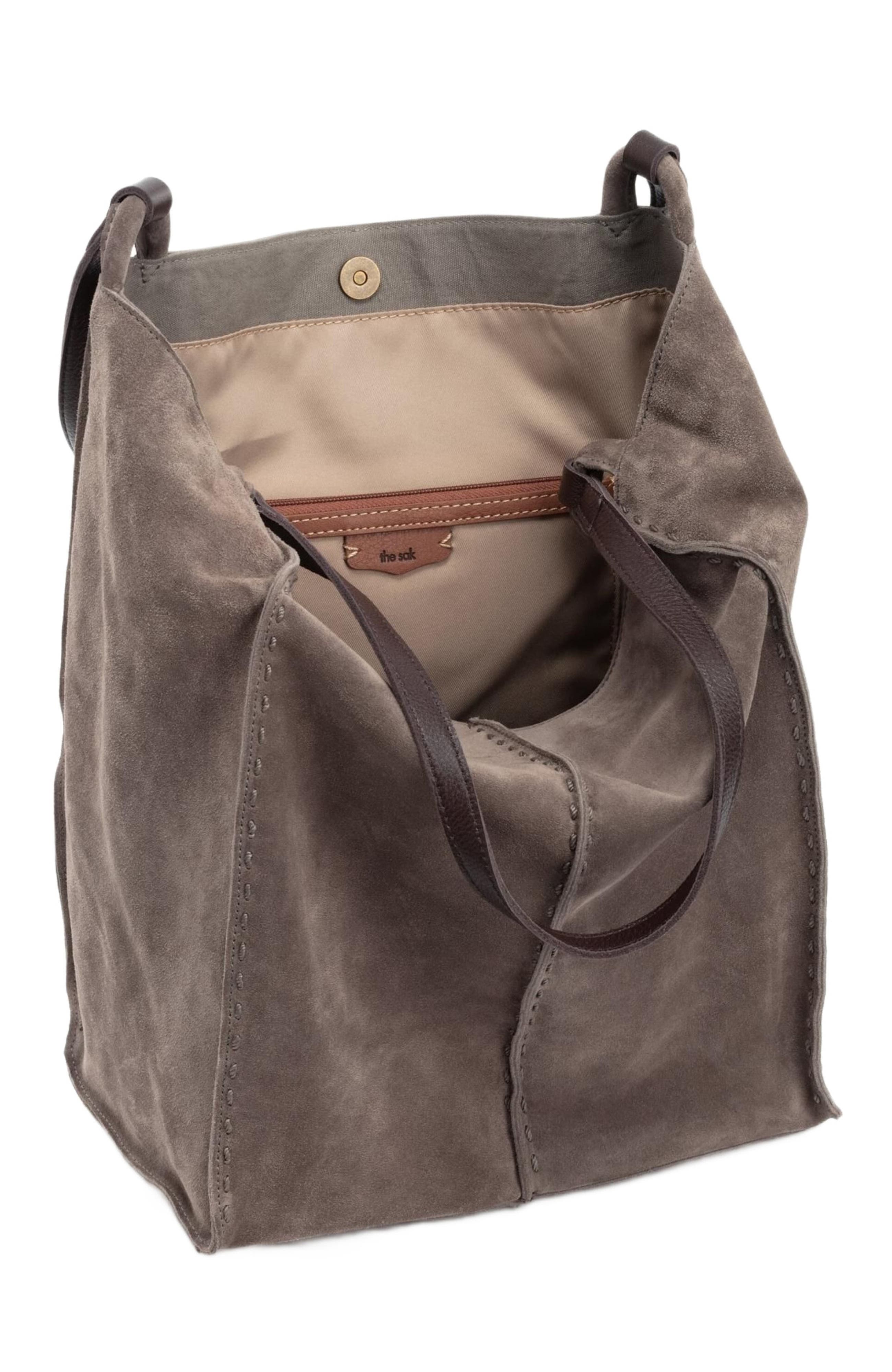 Los Feliz Tall Tote Bag, Alternate, color, Mushroom Suede