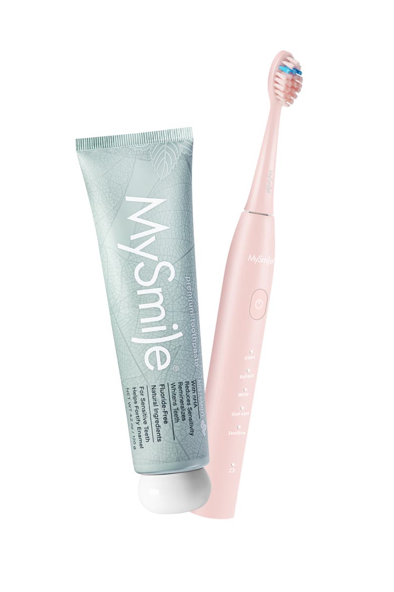DY156 Electric Toothbrush & Nano-Hydroxyapatite Toothpaste Bundle, Main, color, Pastel Pink