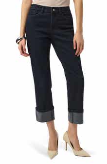 Studded Cuff Straight Leg Jeans