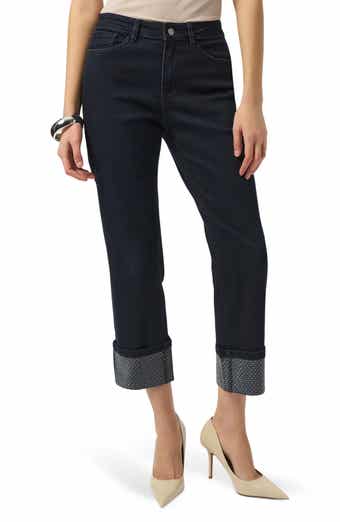 Studded Cuff Straight Leg Jeans