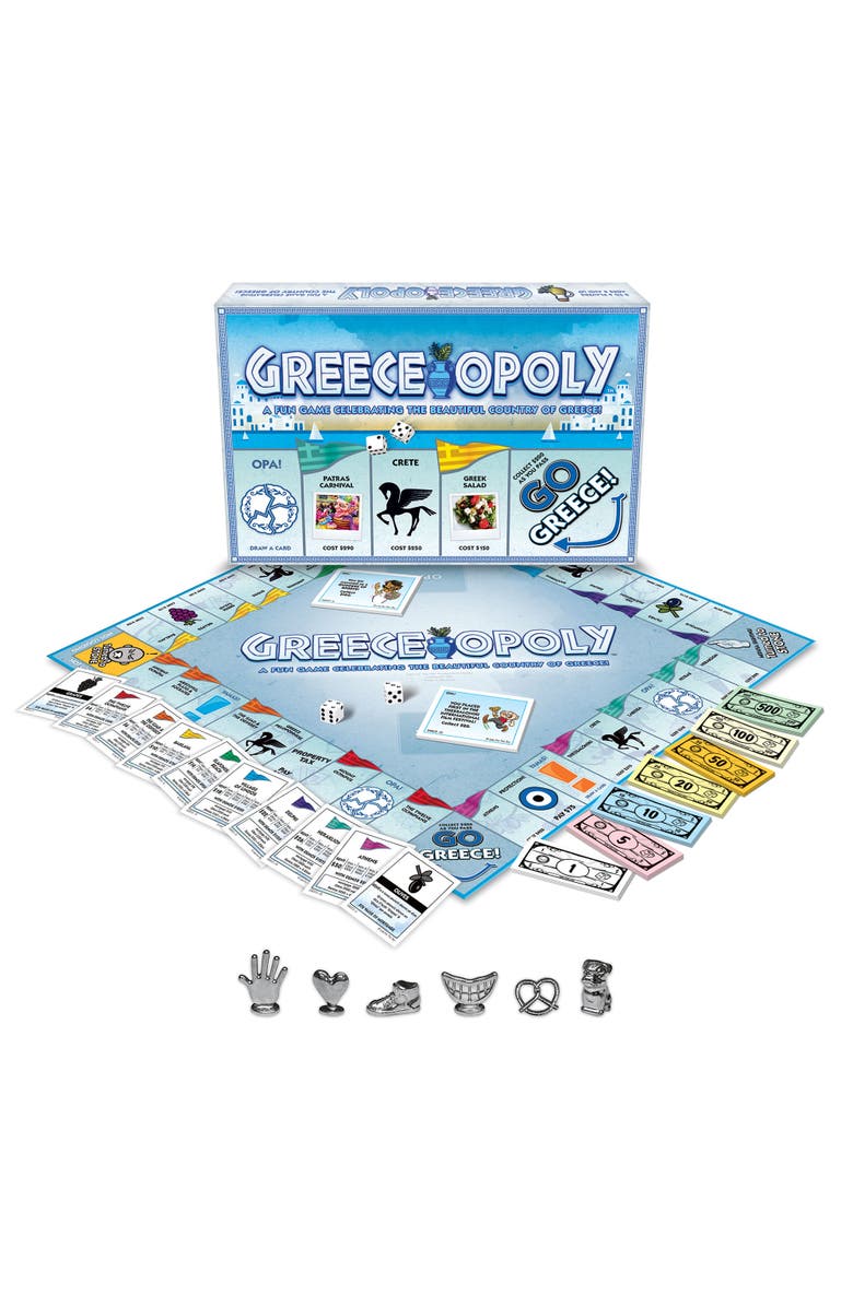 Late for the Sky Greeceopoly Monopoly Board Game, Alternate, color, Multicolored