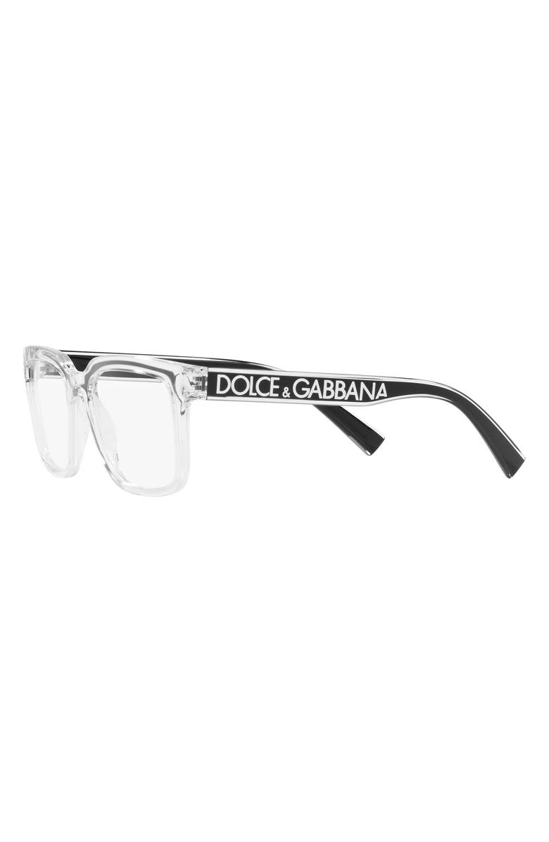 Dolce&Gabbana 52mm Square Optical Glasses, Alternate, color, Crystal