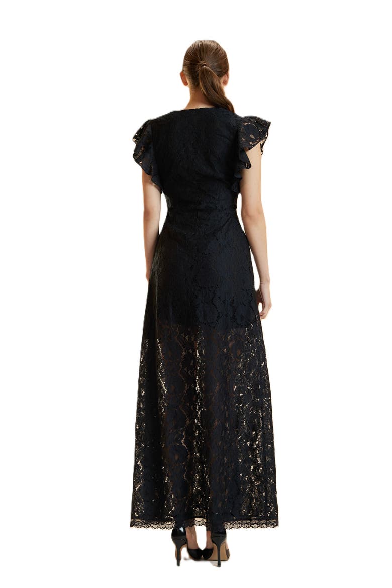 Lace Midi Dress, Alternate, color, Black