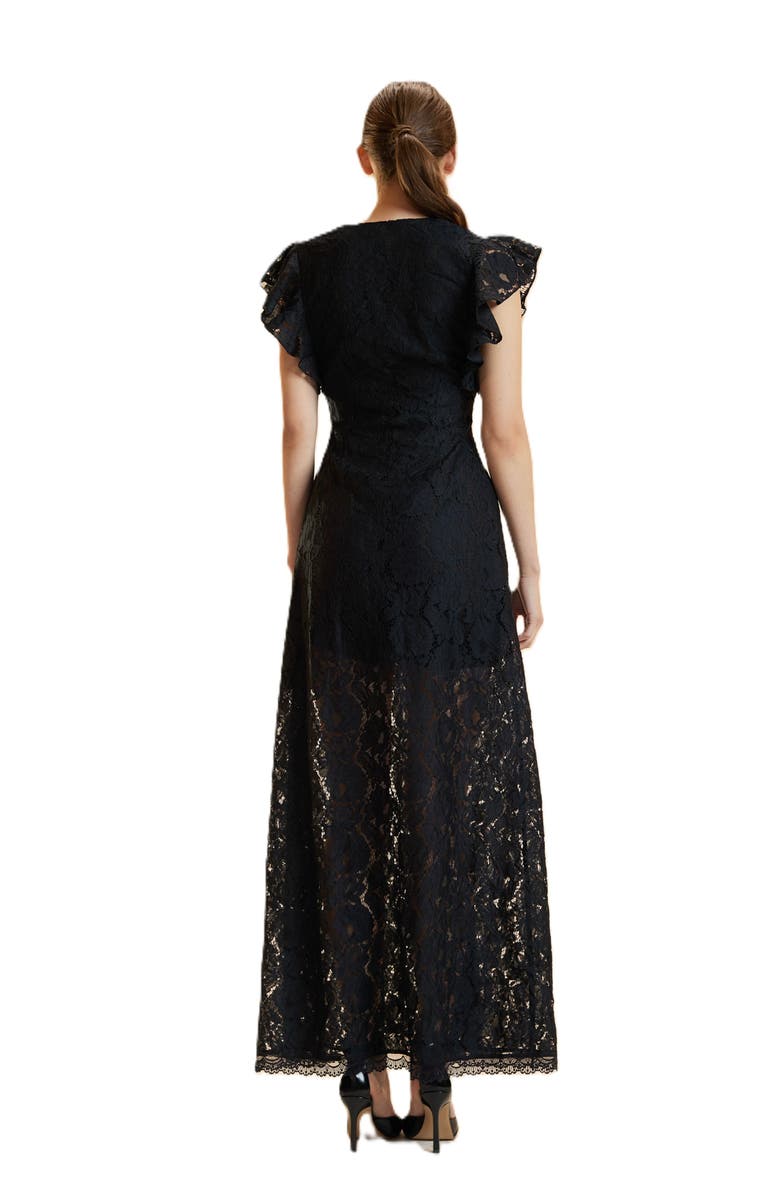 Cynthia Rowley Lace Midi Dress, Alternate, color, Black