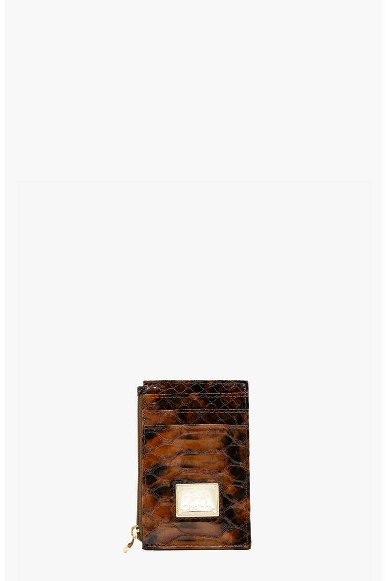 Gallop Patent Leather Slim Card Holder 573, Main, color, Camel Brown