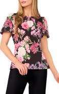 Ted Baker Lauren Floral Print Flutter Sleeve Top