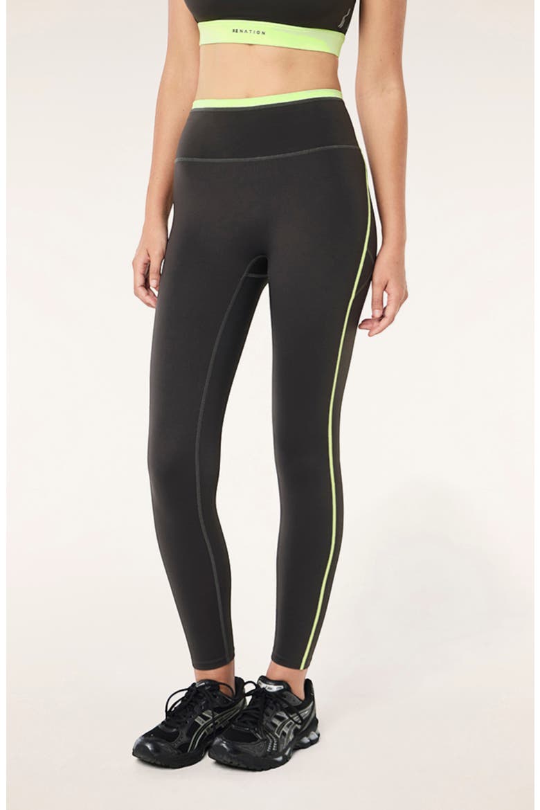 Rapid Pocket Leggings, Main, color, CAVIAR/ WASHED LIME