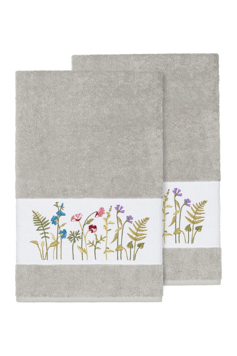 Serenity Embellished Bath Towel - Set of 2 - Light Grey, Main, color, LIGHT GREY