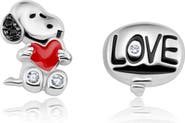 Crislu x Peanuts® Snoopy's Love Mismatched Stud Earrings