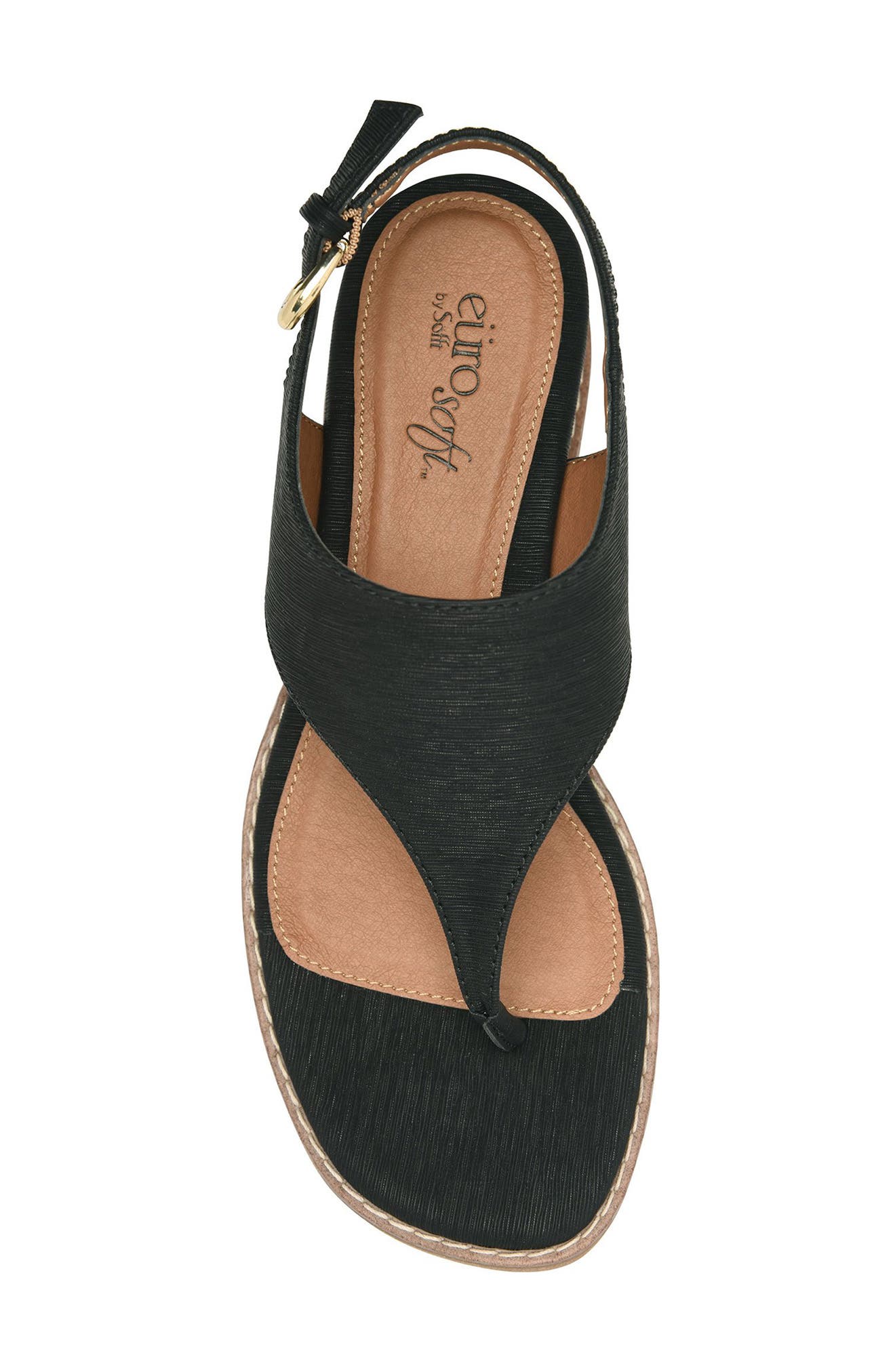 EUROSOFT Macrae Slingback Wedge Sandal, Alternate, color, Black