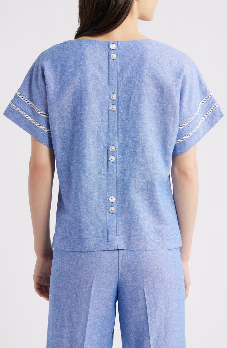 Anne Klein Dolman Sleeve Top, Alternate, color, Santorini Blue/ Brt Wht