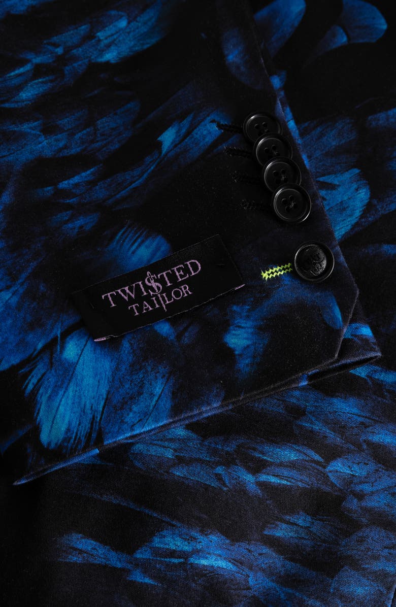 Twisted Tailor Heron Slim Fit Blue Floral Suit Jacket, Alternate, color,