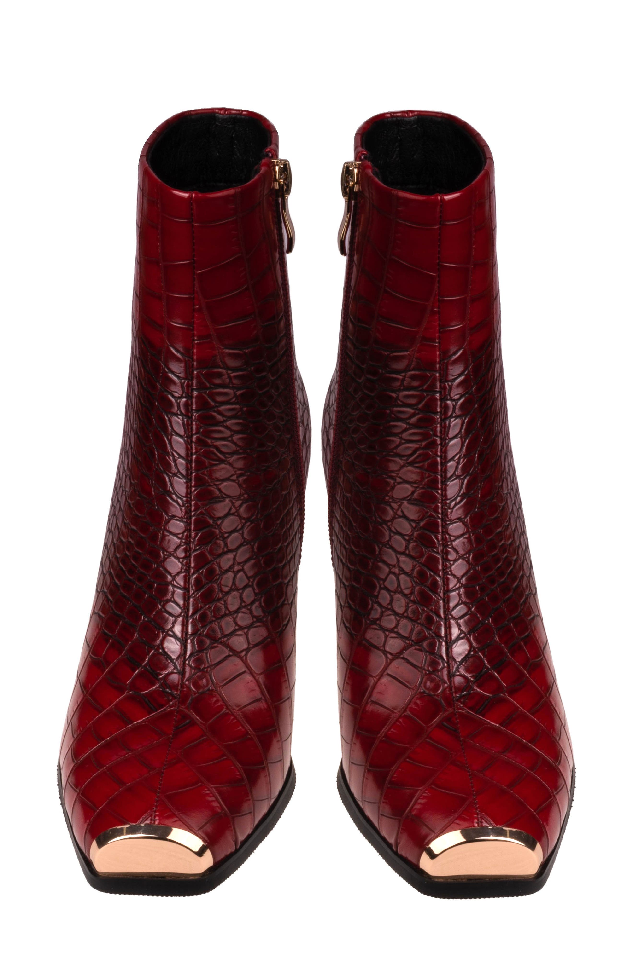 Lima Croc Embossed Boot, Alternate, color, WINE