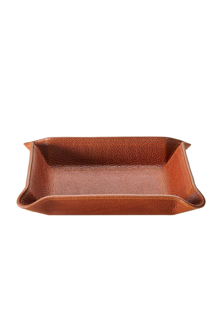 Leather Valet Tray, Main, color, Cognac