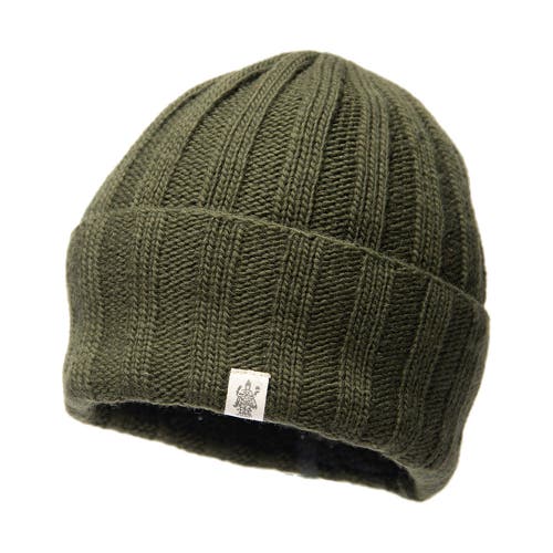 Nirvana Designs Ribbed Beanie In Olive