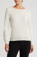 Sofia Cashmere Imitation Pearl Cashmere Crewneck Sweater