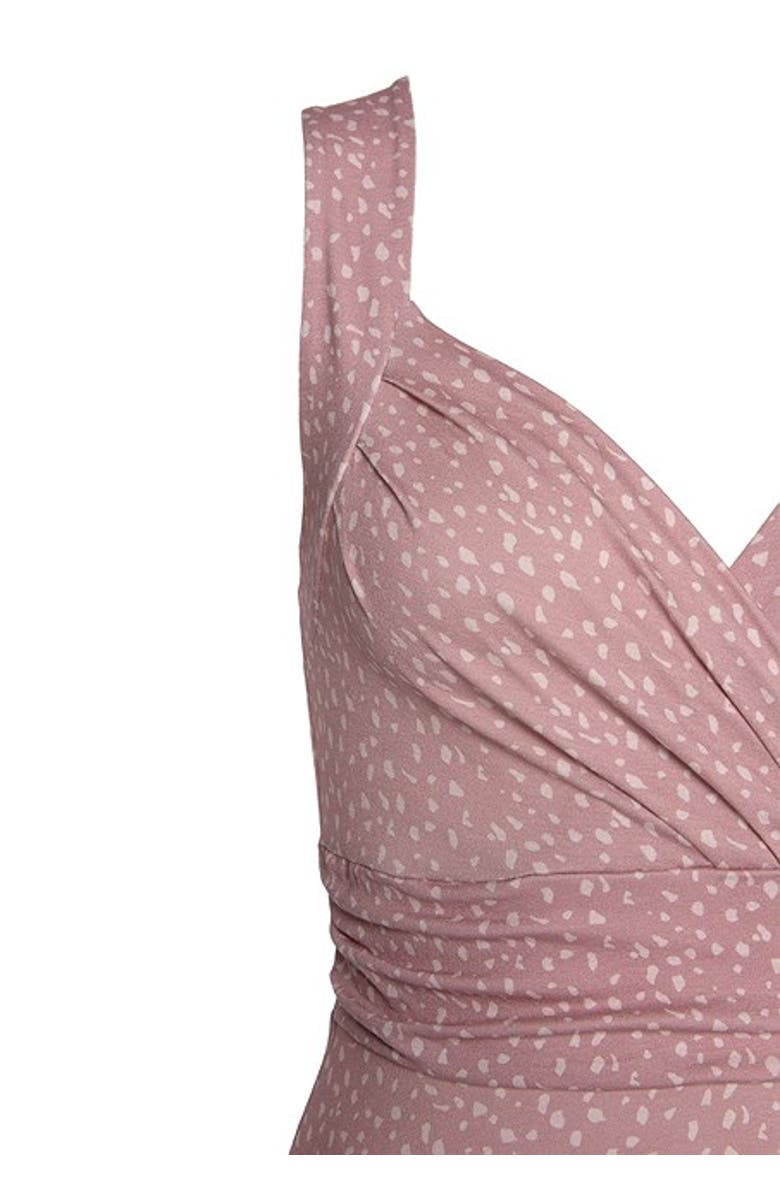 LASCANA Women's Printed Wrap Look Dress, Alternate, color, Leopard Mauve