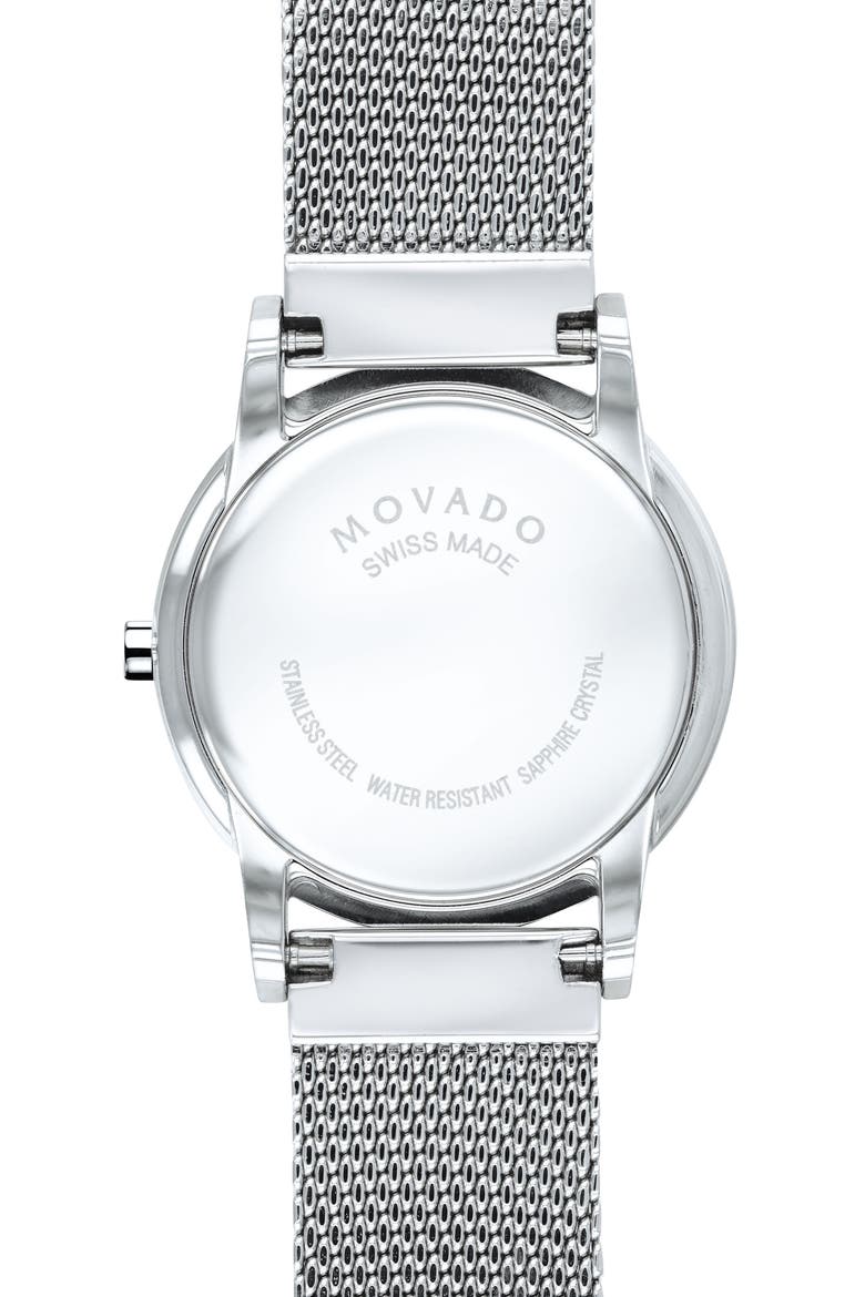 Museum Mesh Strap Watch, 28mm, Alternate, color, BLACK DIAL