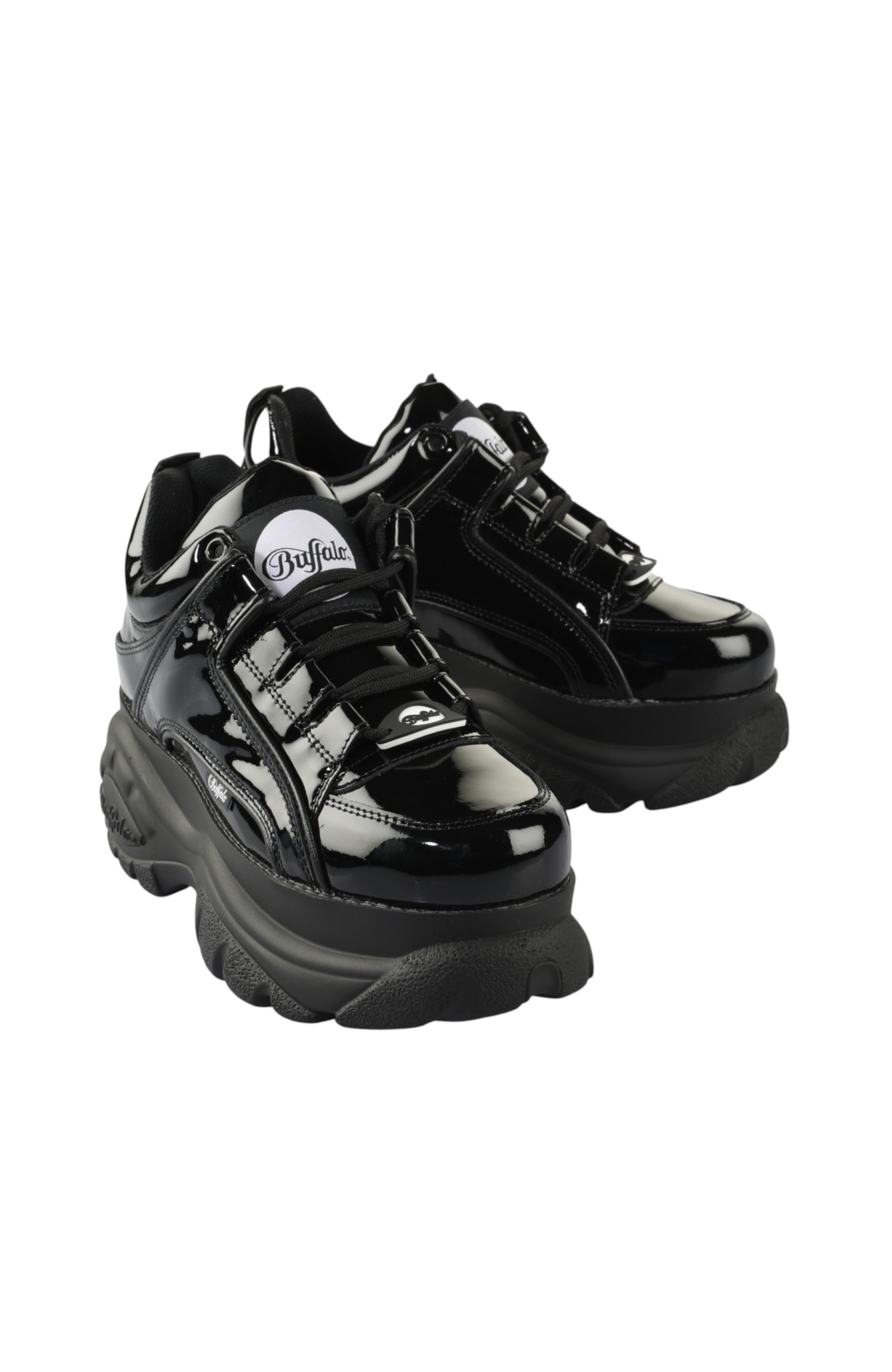 Buffalo Boots Classic Low Patent Leather Sneaker, Alternate, color, Black