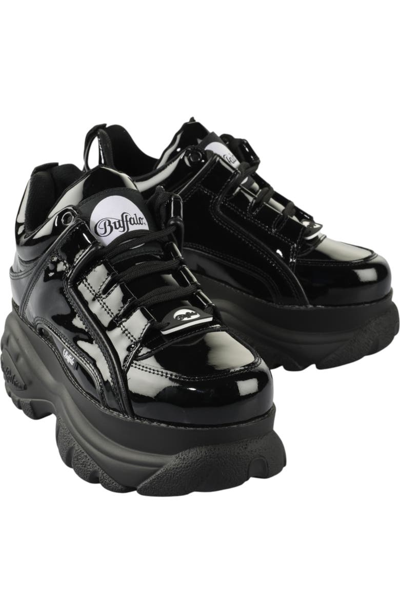 Buffalo Boots Classic Low Patent Leather Sneaker, Alternate, color, Black