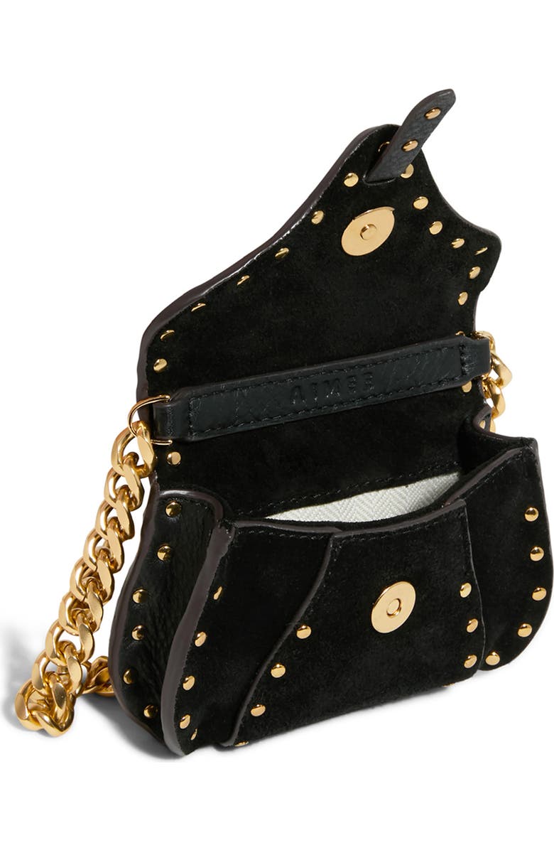 AIMEE Micro Armour Suede Crossbody Bag, Alternate, color, Black Suede