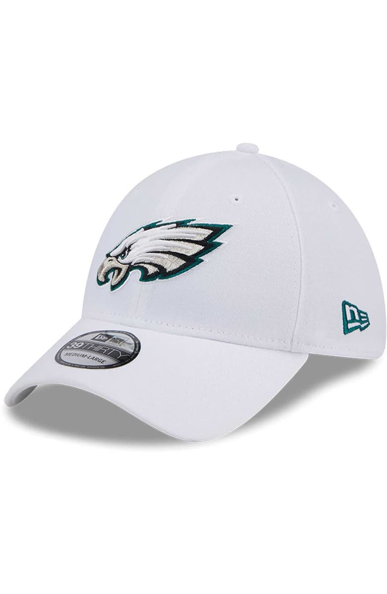 New Era Men's New Era White Philadelphia Eagles Main 39THIRTY Flex Hat, Main, color, 