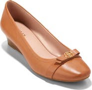 COLE HAAN MALTA WEDGE size7(24cm) 新品 Cole Haan Malta Leather Signature Logo Ornament Bow Wedges