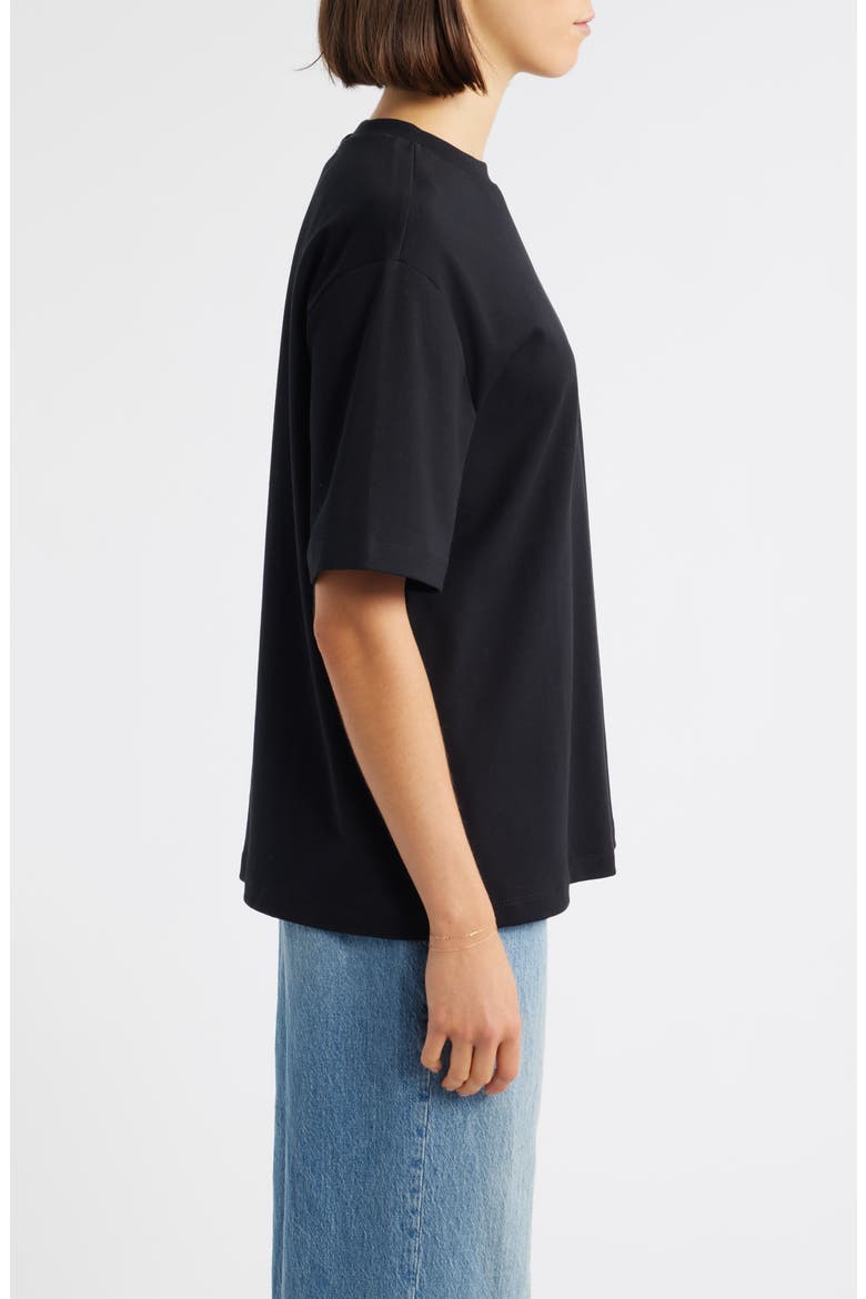Cotton Crewneck T-Shirt, Alternate, color, BLACK