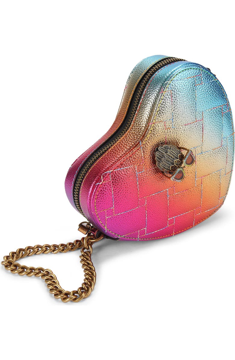 Kurt Geiger London Kensington Heart Quilted Leather Crossbody Bag, Alternate, color, Pink